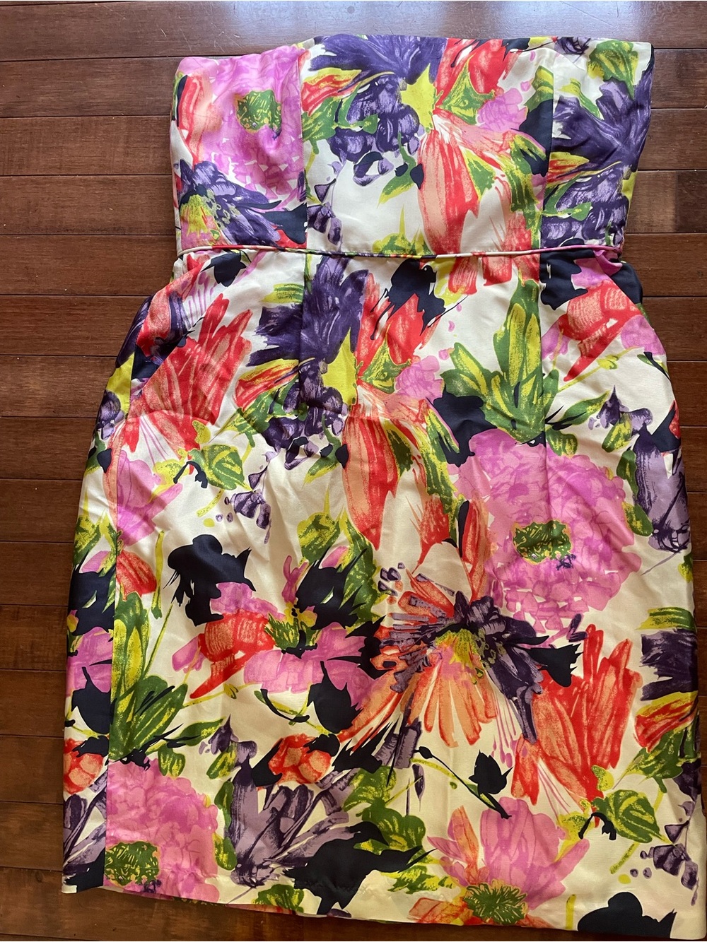 NWOT J. Crew Silk Floral Strapless Dress - Sz. 12